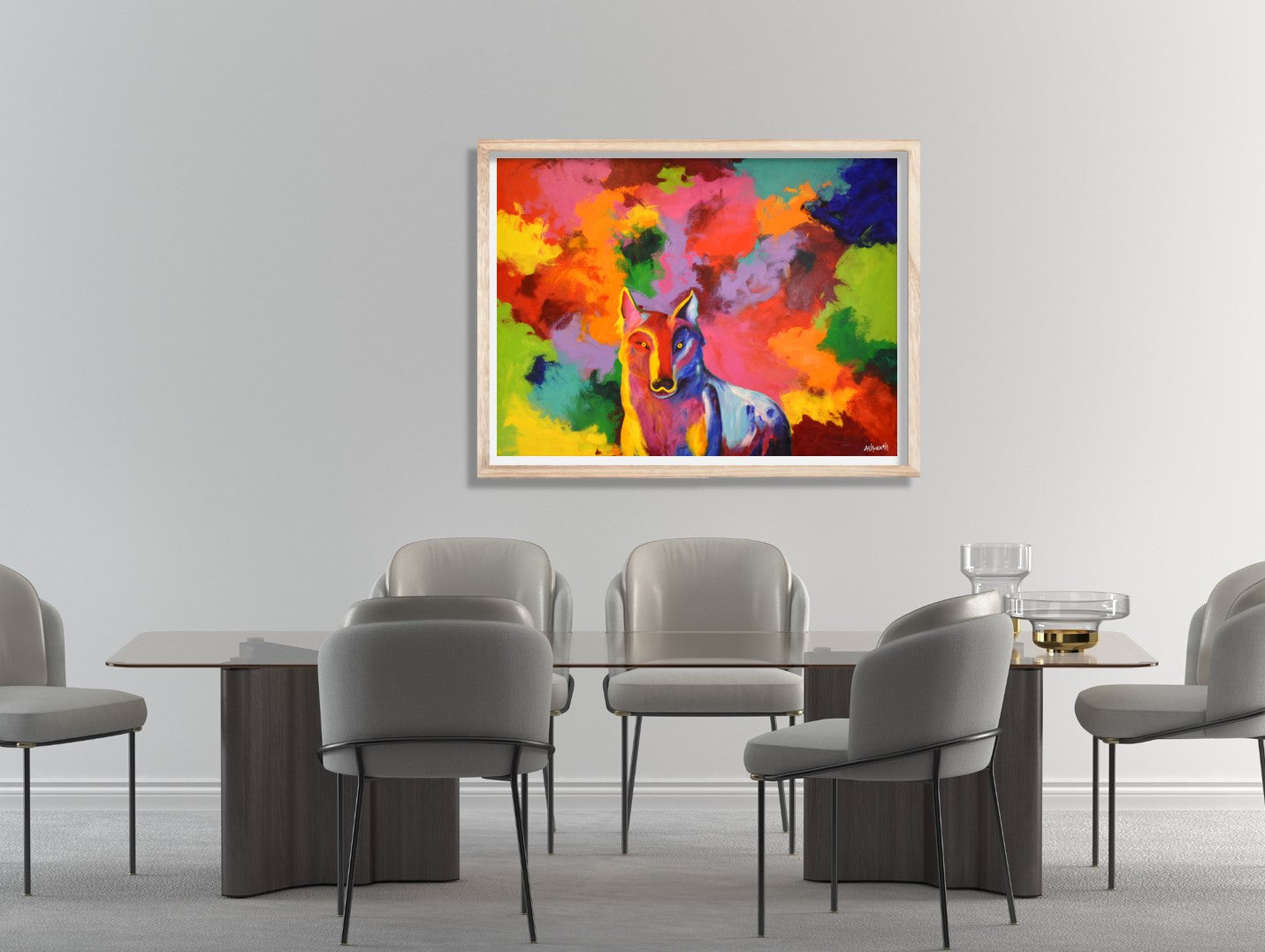 Gray wolf. magnificent sentinel-print art