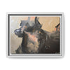 Chasing Shadows-Happy Dog Running Framed Canvas Art