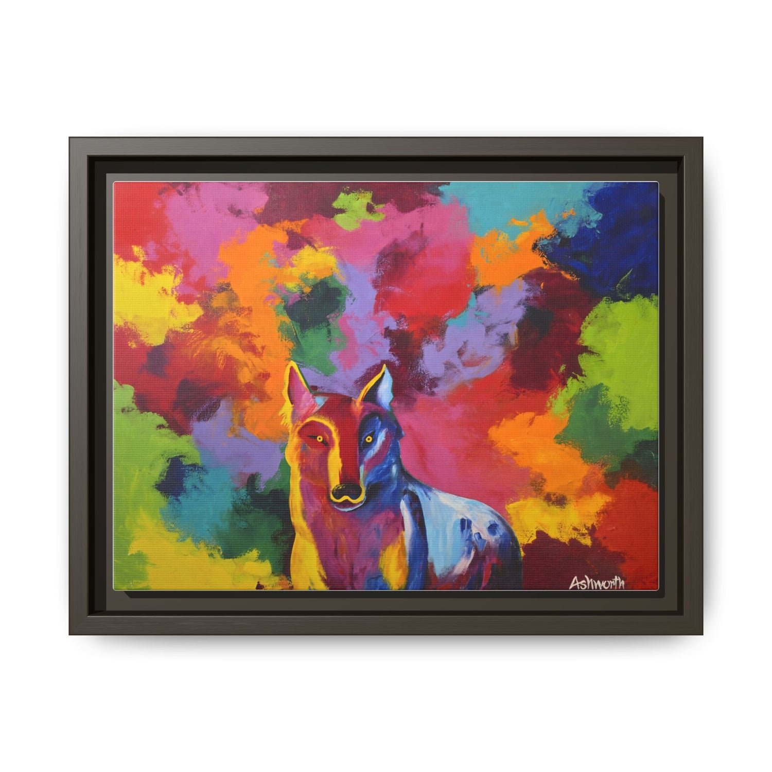Eclipse of Gray (Gray Wolf Magnificence) Framed  Canvas Art