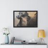Chasing Shadows-Happy Dog Running — Framed Art Print