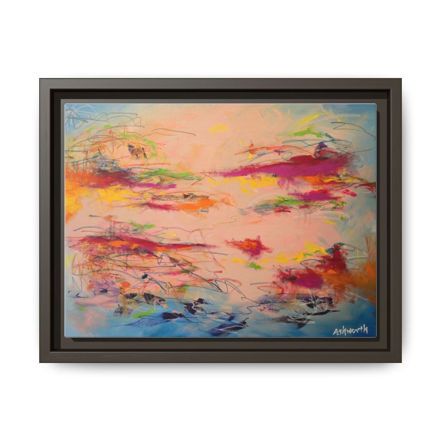 Joy in the Jumbles (Abstract) Framed  Canvas Art
