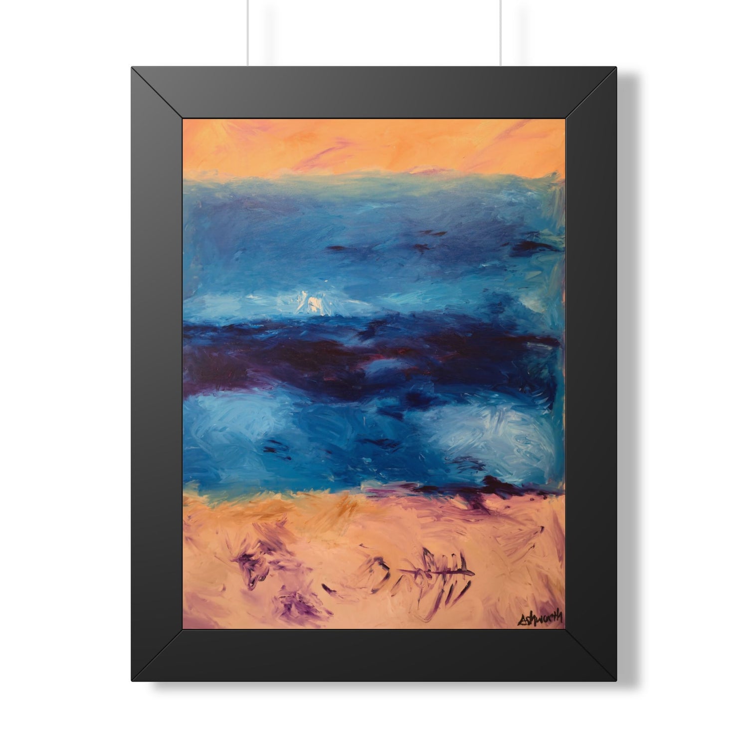 SeaFoam and Sand — Framed Art Print