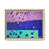 On the Lake Its Raining Framed  Canvas Art