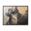 Chasing Shadows-Happy Dog Running Framed Canvas Art