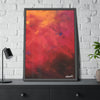 Vibrant Abstract Framed Poster Art for Home Decor  28" x 40" (vertical) frame on the table