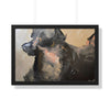 Chasing Shadows-Happy Dog Running — Framed Art Print