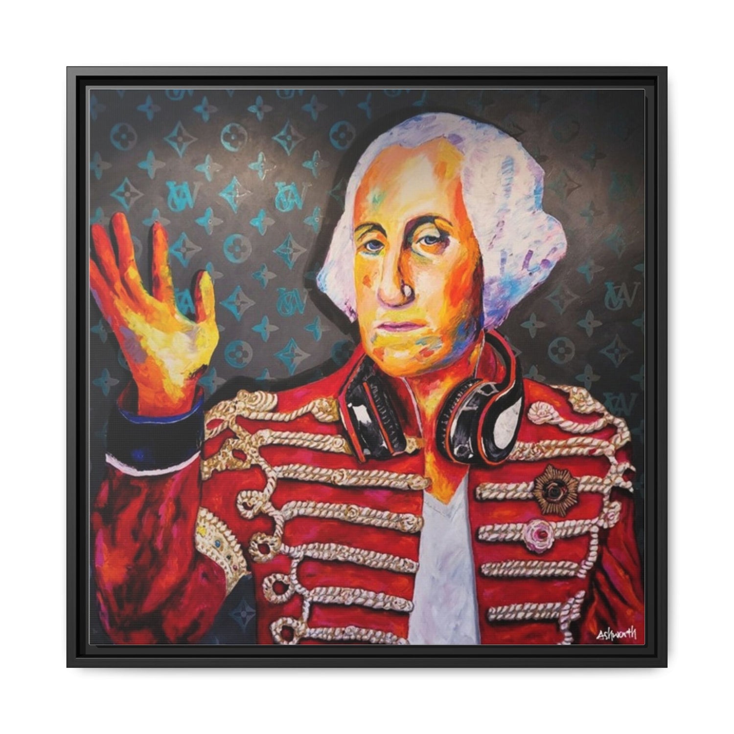 George Washington Rocks Framed Canvas Art