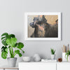 Chasing Shadows-Happy Dog Running — Framed Art Print