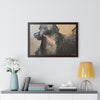 Chasing Shadows-Happy Dog Running — Framed Art Print