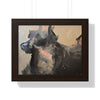 Chasing Shadows-Happy Dog Running — Framed Art Print