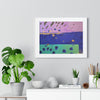 On the Lake Its Raining — Framed Art Print