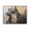 Chasing Shadows-Happy Dog Running Framed Canvas Art