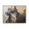 Chasing Shadows-Happy Dog Running Framed Canvas Art