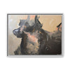 Chasing Shadows-Happy Dog Running Framed Canvas Art