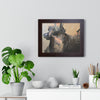 Chasing Shadows-Happy Dog Running — Framed Art Print