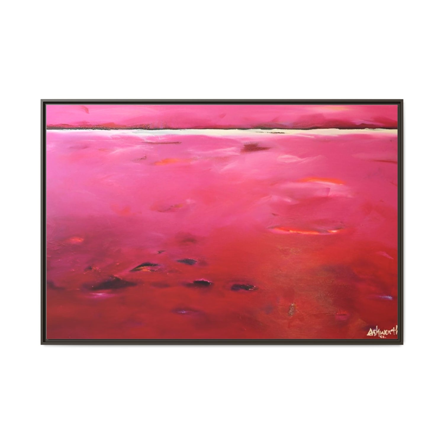 Ruby Red (Abstract) Framed Canvas Art