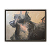 Chasing Shadows-Happy Dog Running Framed Canvas Art