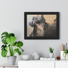 Chasing Shadows-Happy Dog Running — Framed Art Print