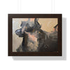 Chasing Shadows-Happy Dog Running — Framed Art Print