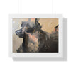 Chasing Shadows-Happy Dog Running — Framed Art Print