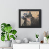 Chasing Shadows-Happy Dog Running — Framed Art Print