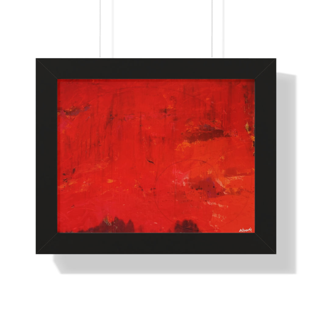 Flaming love. red abstract #5 Framed Poster