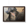Chasing Shadows-Happy Dog Running — Framed Art Print