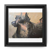 Chasing Shadows-Happy Dog Running Framed Canvas Art
