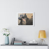 Chasing Shadows-Happy Dog Running — Framed Art Print