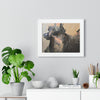 Chasing Shadows-Happy Dog Running — Framed Art Print