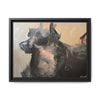 Chasing Shadows-Happy Dog Running Framed Canvas Art