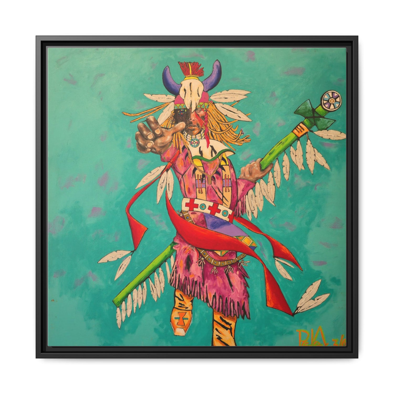 Shaman Spiritwalker Framed Canvas Art