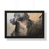 Chasing Shadows-Happy Dog Running — Framed Art Print