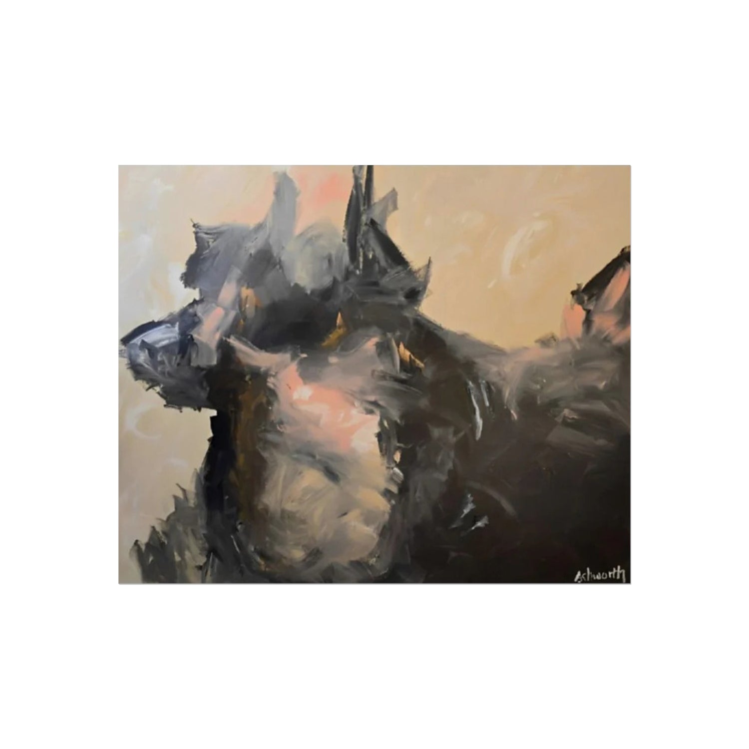 Chasing Shadows-Happy Dog Running - Premium Matte Posters