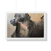 Chasing Shadows-Happy Dog Running — Framed Art Print