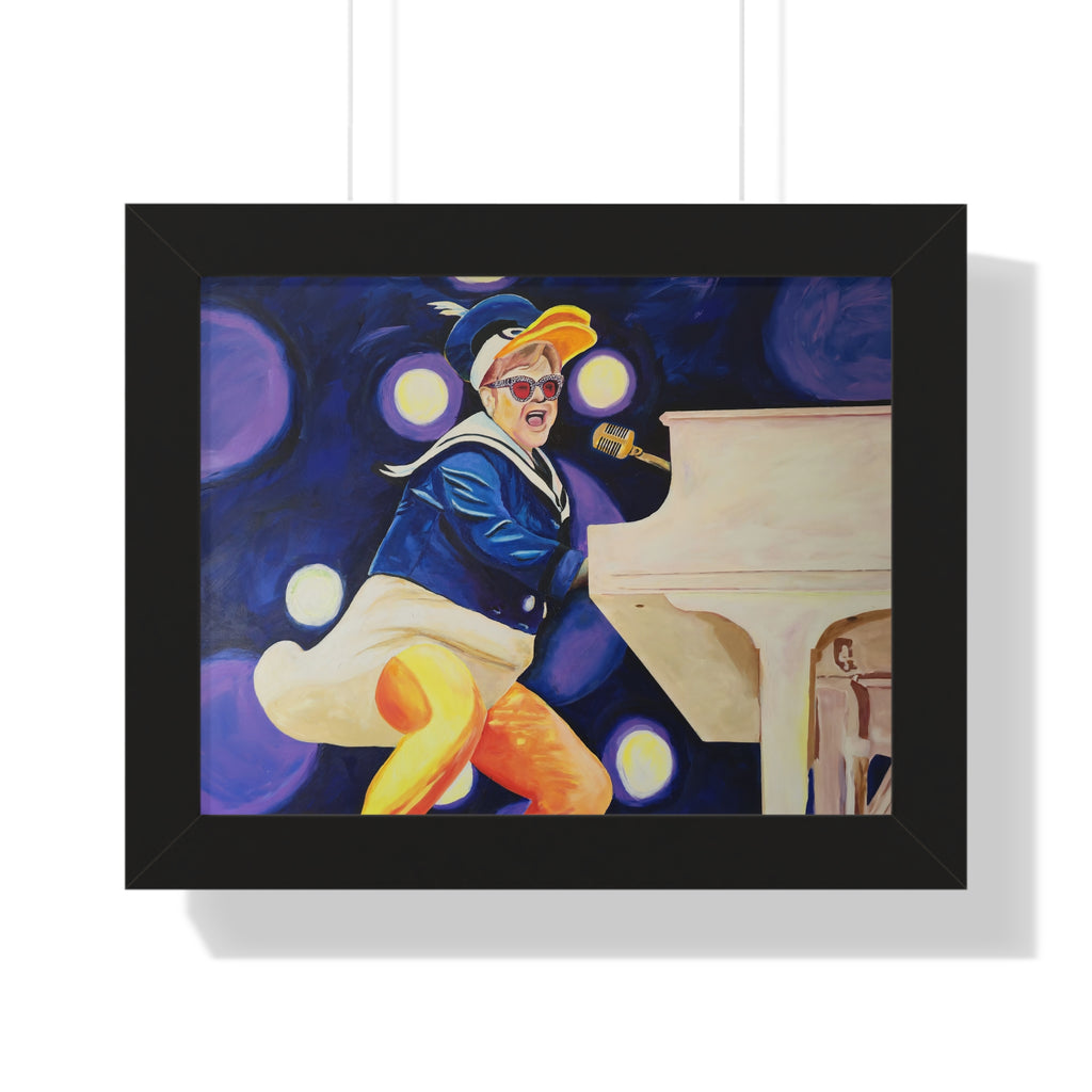 Rocket Quack. A Feathered Tribute to the King of Keys - Framed Poster