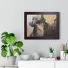 Chasing Shadows-Happy Dog Running — Framed Art Print