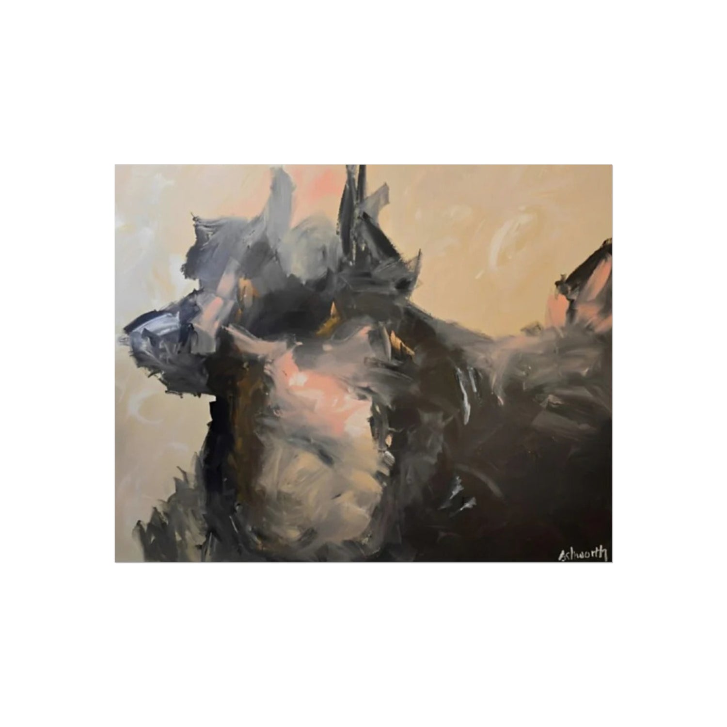 Chasing Shadows-Happy Dog Running - Premium Matte Posters