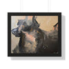 Chasing Shadows-Happy Dog Running — Framed Art Print