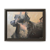 Chasing Shadows-Happy Dog Running Framed Canvas Art