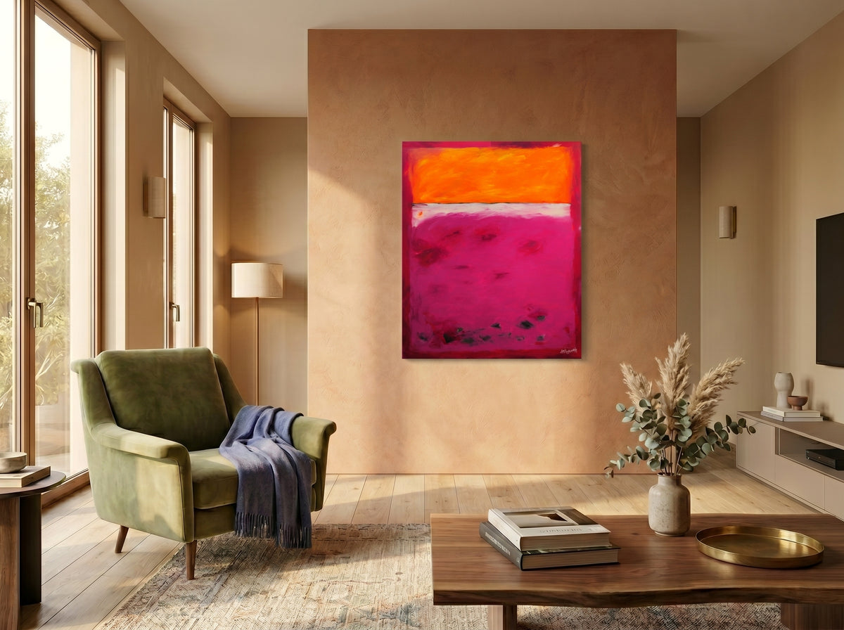 Crimson Orange Skies - Premium Matte Print in a real space