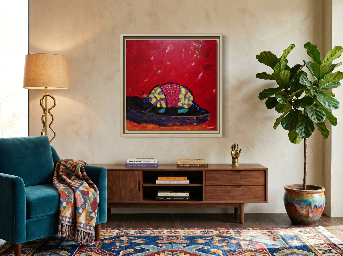 Emberback - Framed Canvas Art in a real space
