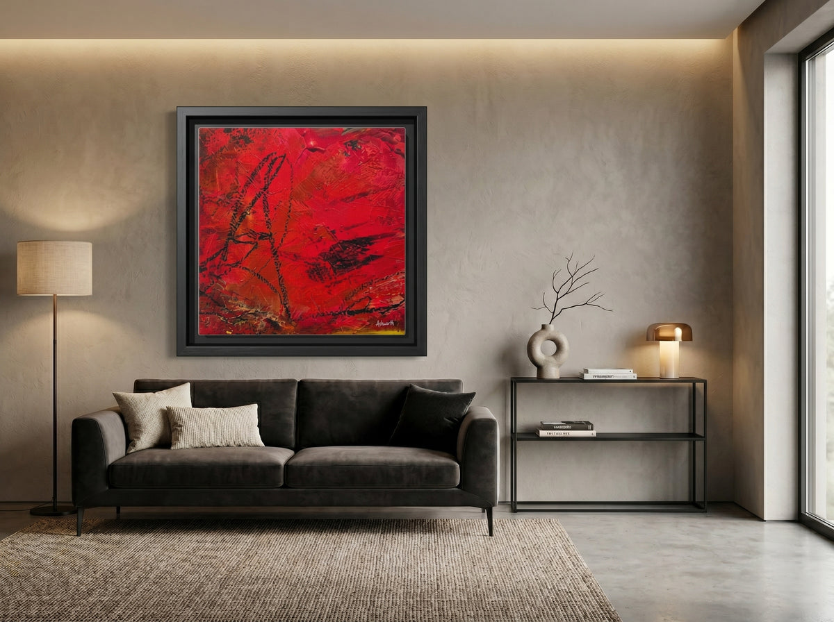 I WAS HERE - Framed Canvas Art in a real space