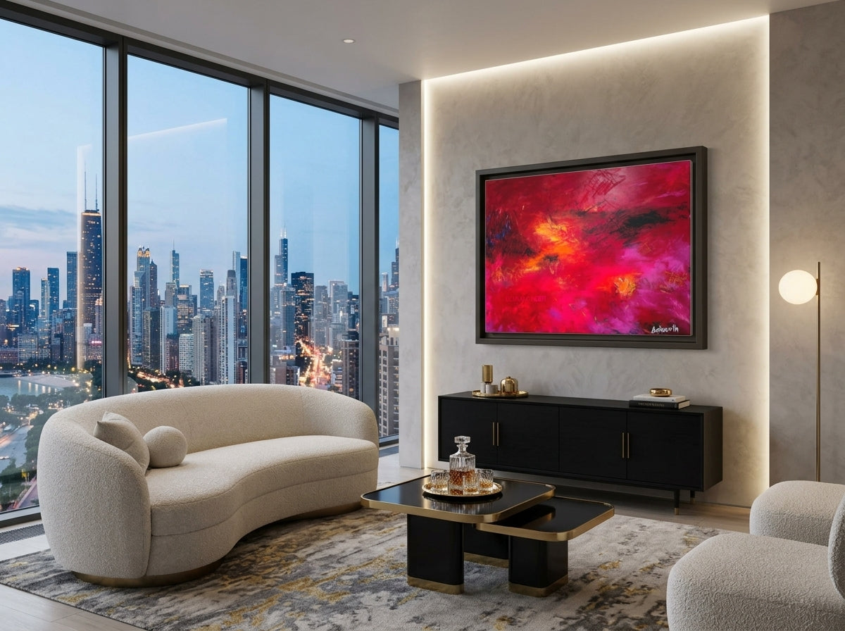 Love, In Full Color Framed Canvas Art in a real space