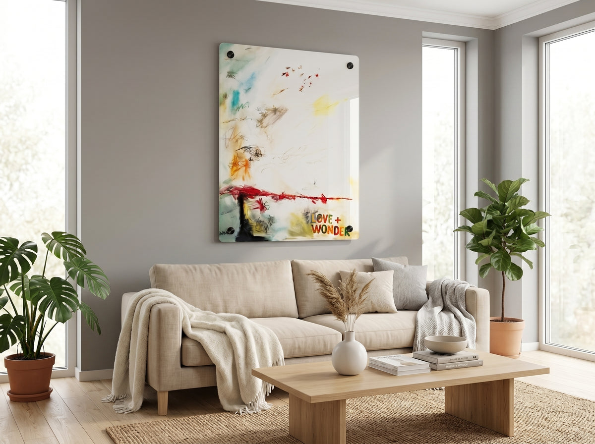 Love + Wonder 2 — Acrylic Print in a real space