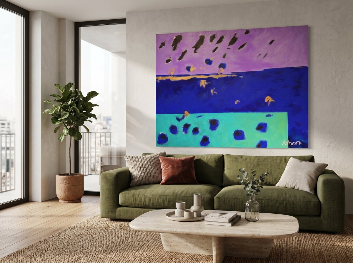 On the Lake Its Raining - Premium Matte Print in a real space