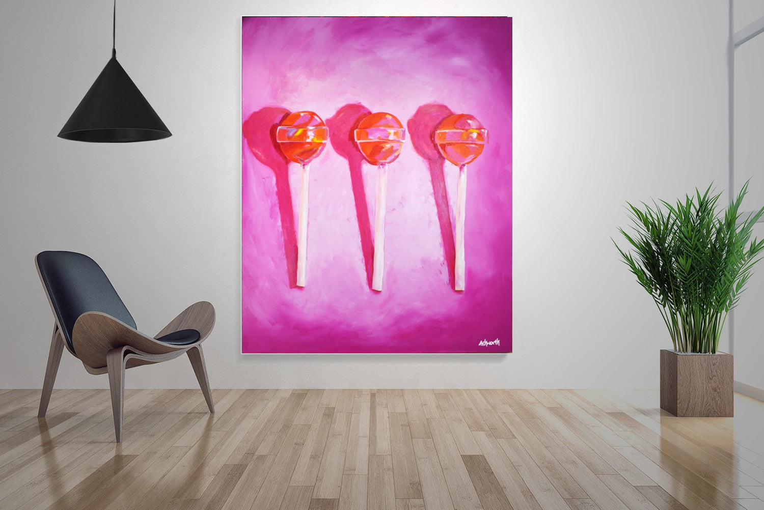 Lollipop lineup, triple sweet-print art