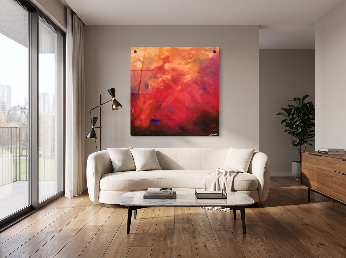 Red Hot Heart — Acrylic Print in a real space