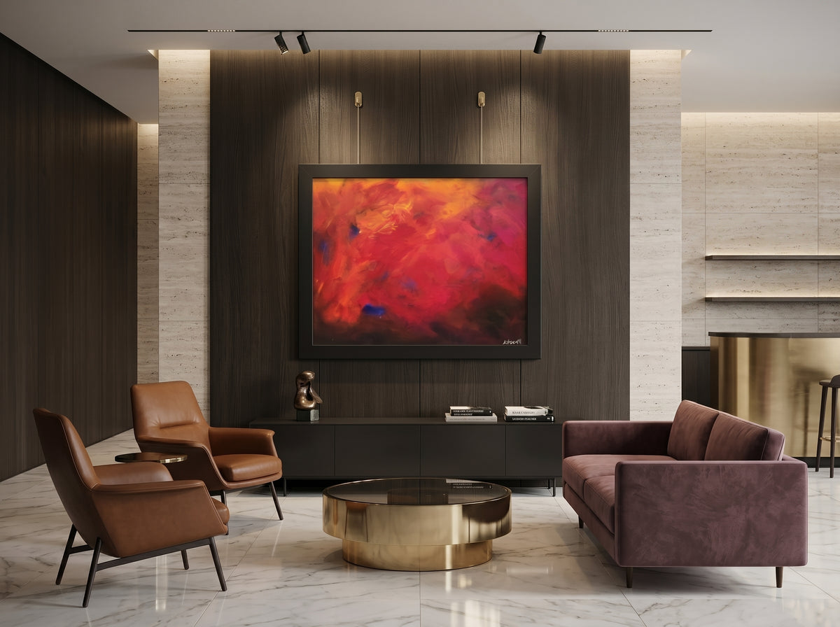Red Hot Heart — Framed Art Print in a real space