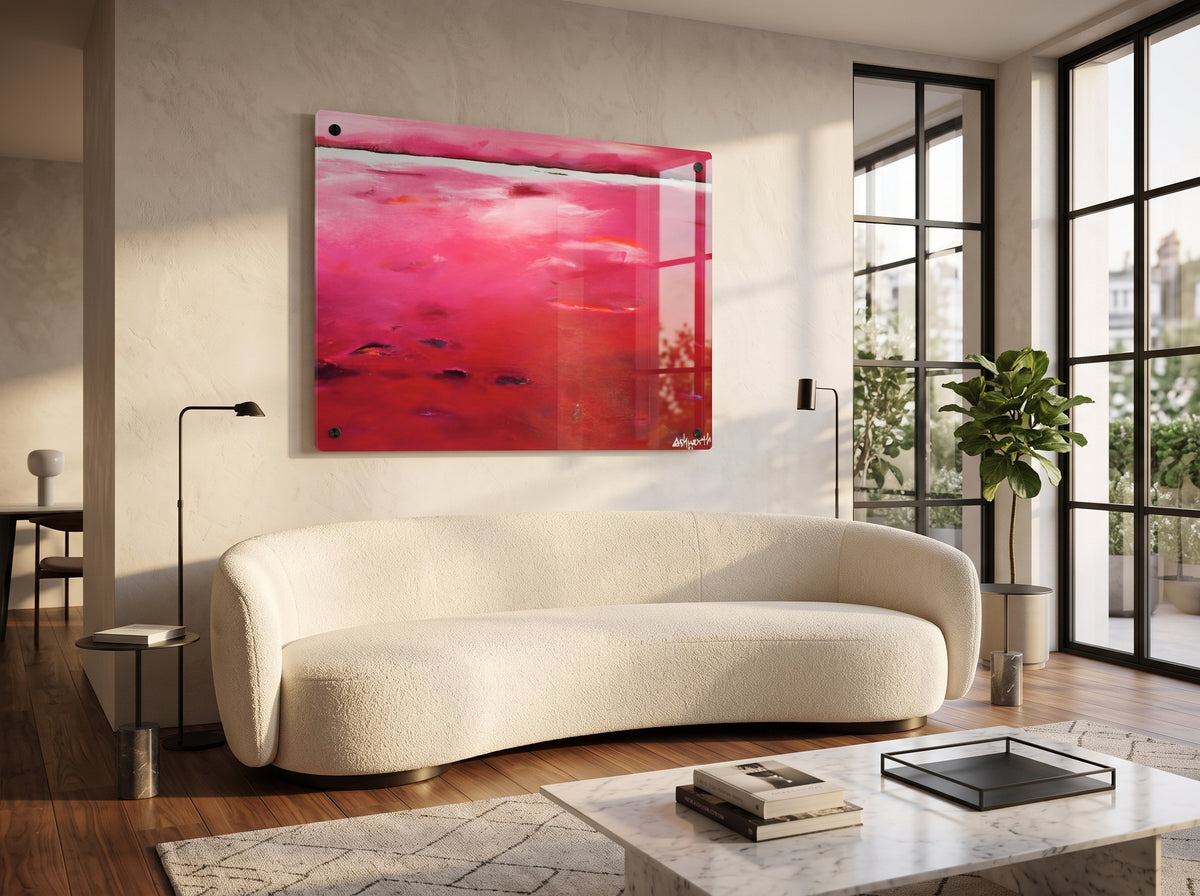 Ruby Red (Abstract) — Acrylic Print in a real space